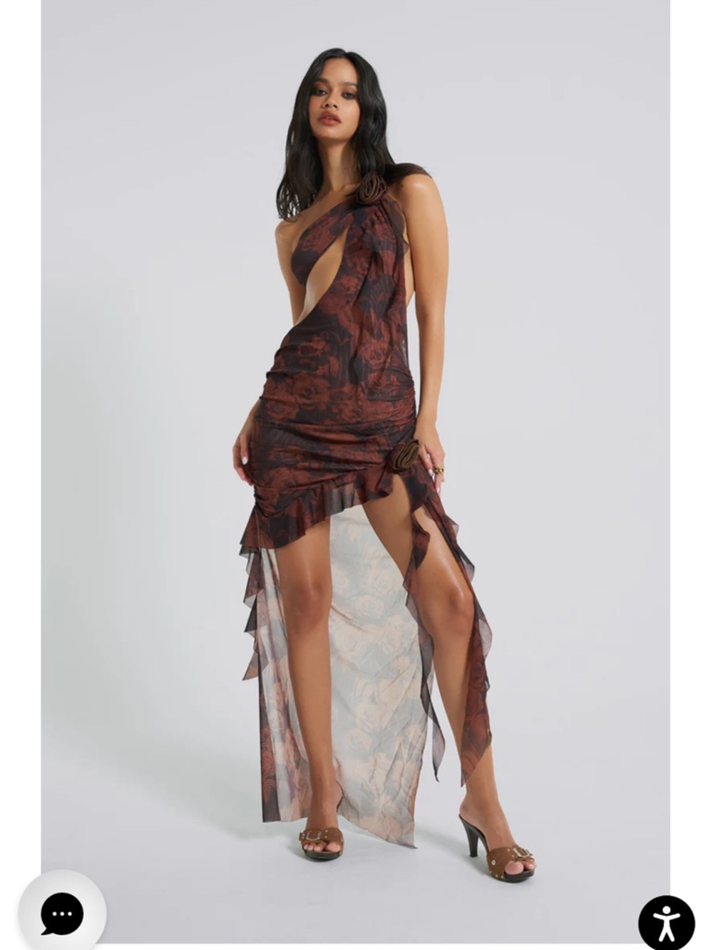 Athena One Shoulder Draped Maxi Dress